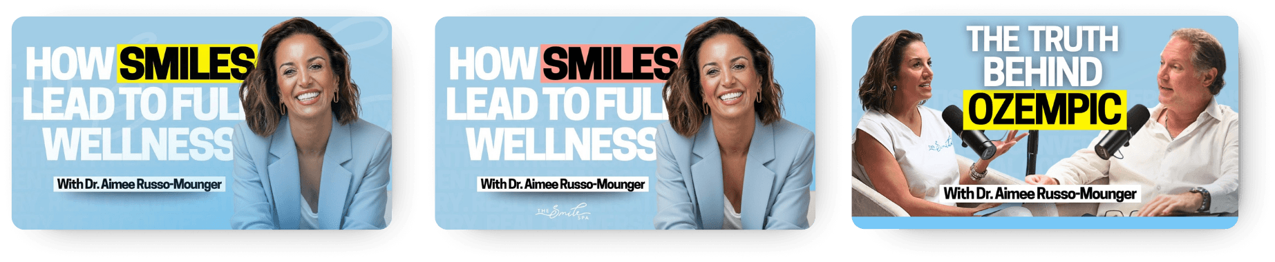 Podcast thumbnail examples created by JourneyWell Studios